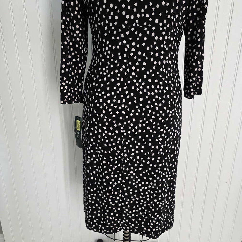 Ralph Lauren NWT Black & White Polka Dot Wrap Dress | Midi | Flattering Size 16 - Picture 5 of 9